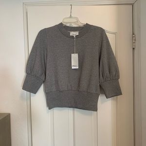 3.1 Phillip Lim gray puff sleeve cropped sweatshirt M